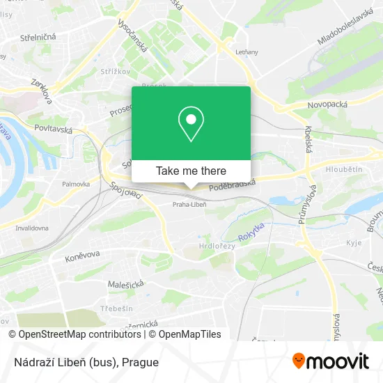 Карта Nádraží Libeň (bus)