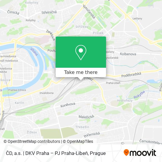 ČD, a.s. | DKV Praha – PJ Praha-Libeň map