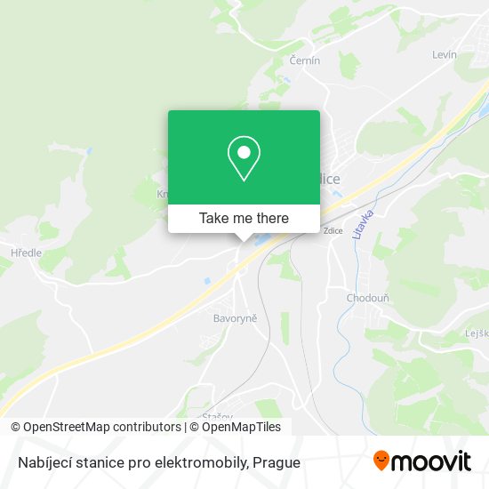 Nabíjecí stanice pro elektromobily map