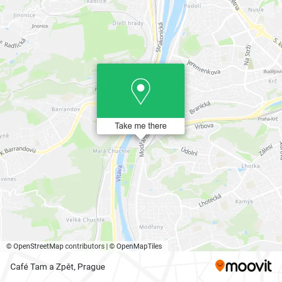 Карта Café Tam a Zpět