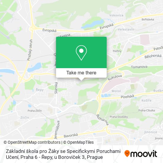 Základní škola pro Žáky se Specifickymi Poruchami Učení, Praha 6 - Řepy, u Boroviček 3 map
