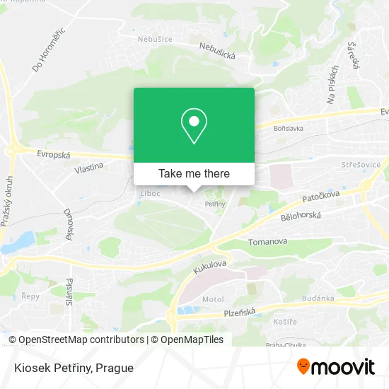 Карта Kiosek Petřiny