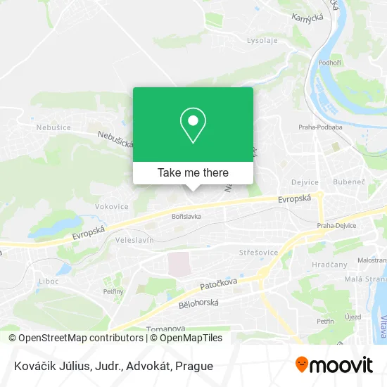 Карта Kováčik Július, Judr., Advokát