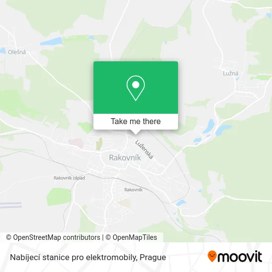 Карта Nabíjecí stanice pro elektromobily