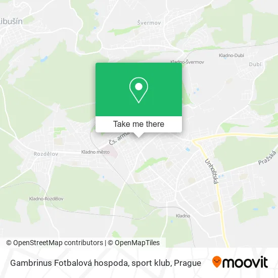Gambrinus Fotbalová hospoda, sport klub map