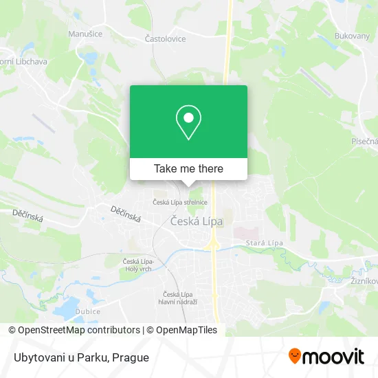 Карта Ubytovani u Parku