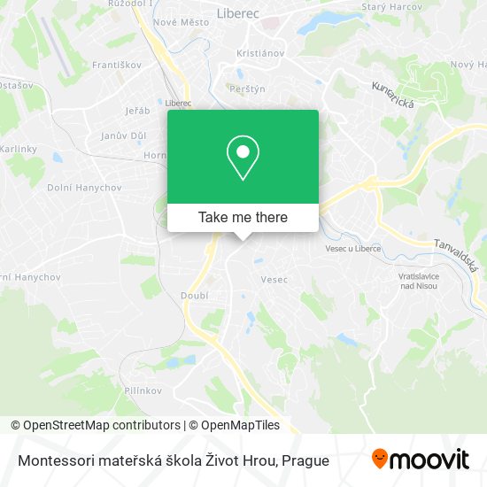 Montessori mateřská škola Život Hrou map