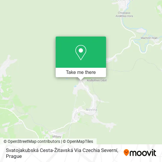 Карта Svatojakubská Cesta-Žitavská Via Czechia Severní