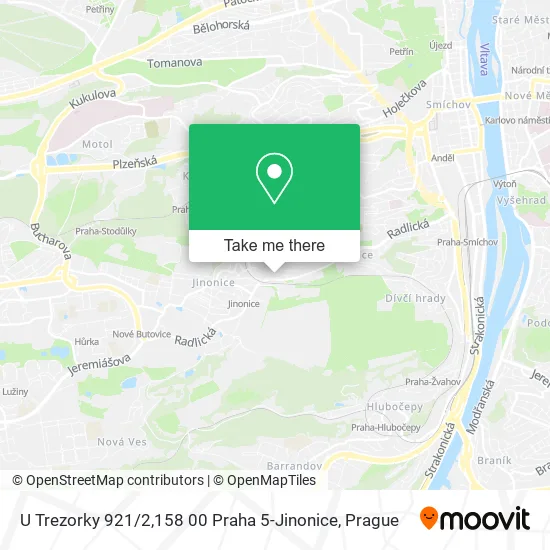 Карта U Trezorky 921 / 2,158 00 Praha 5-Jinonice
