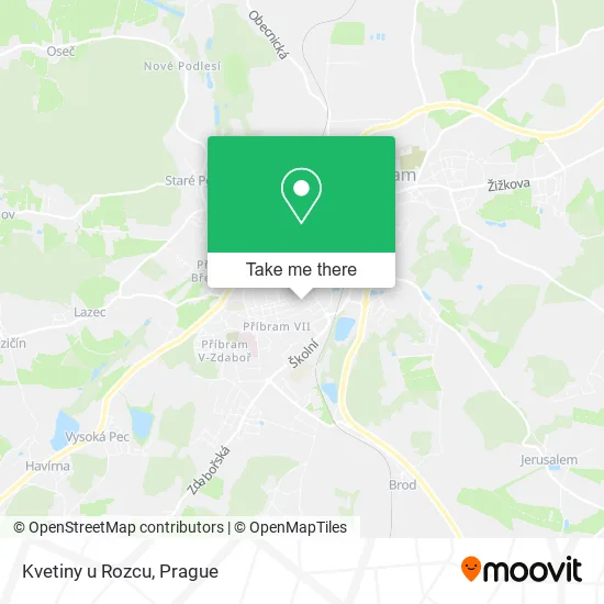 Карта Kvetiny u Rozcu