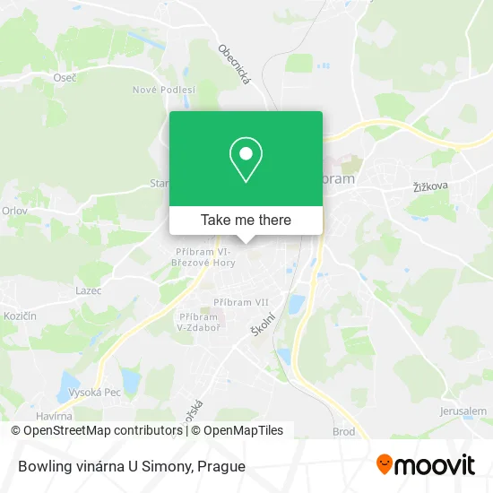 Карта Bowling vinárna U Simony