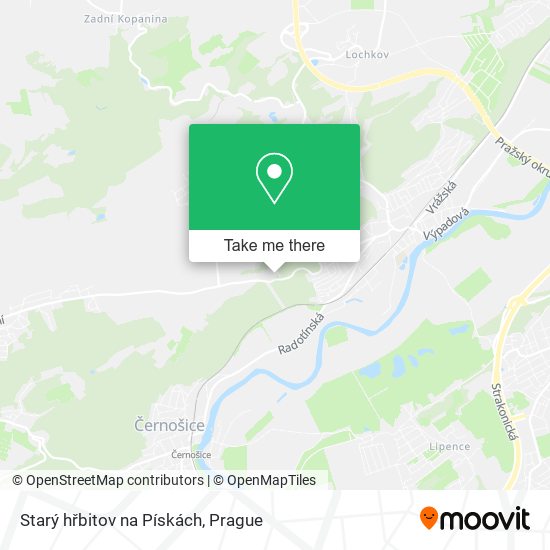 Starý hřbitov na Pískách map