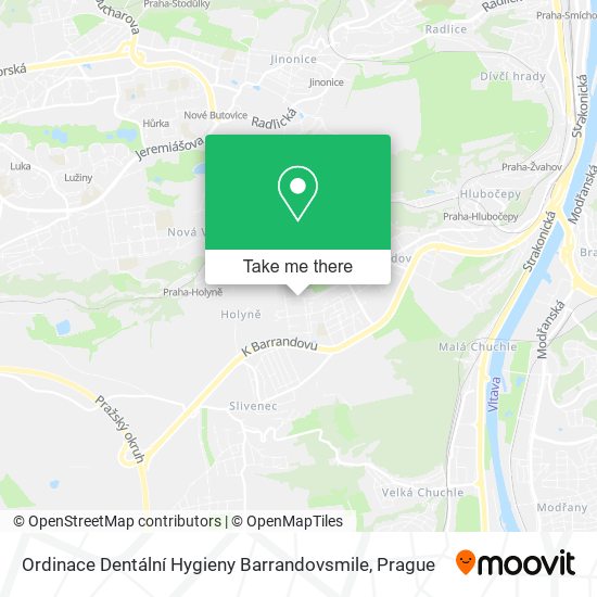 Ordinace Dentální Hygieny Barrandovsmile map