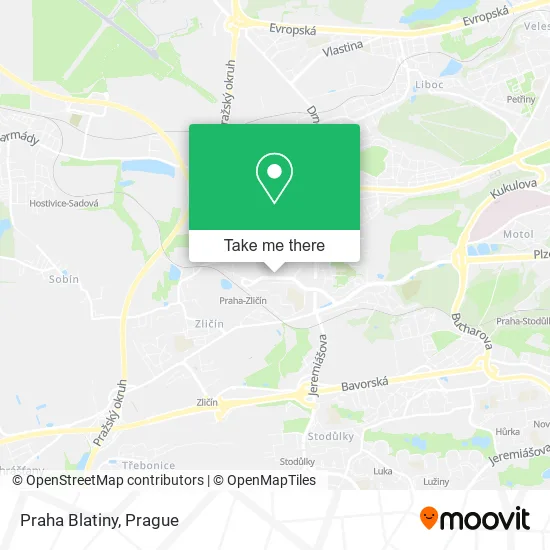 Карта Praha Blatiny