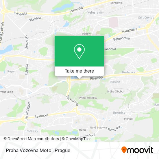 Praha Vozovna Motol map