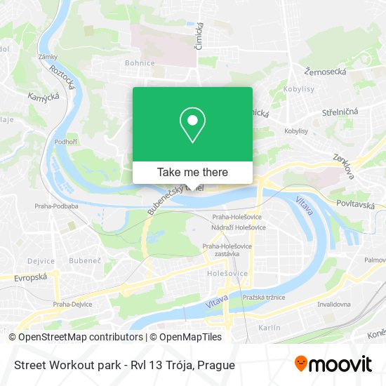 Street Workout park - Rvl 13 Trója map