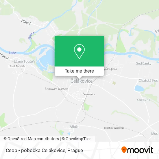 Карта Čsob - pobočka Čelákovice