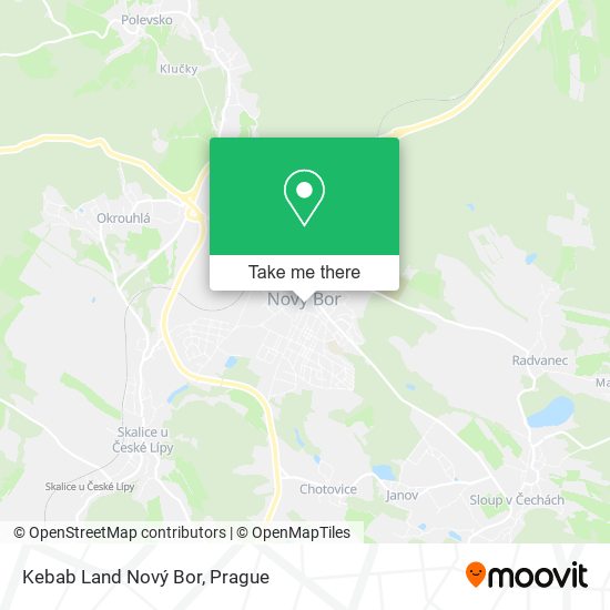 Kebab Land Nový Bor map