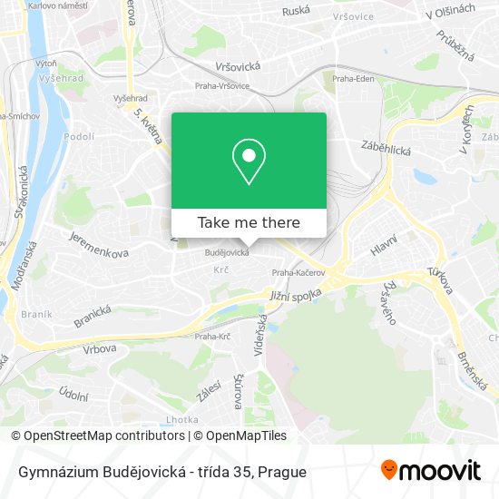 Gymnázium Budějovická - třída 35 map