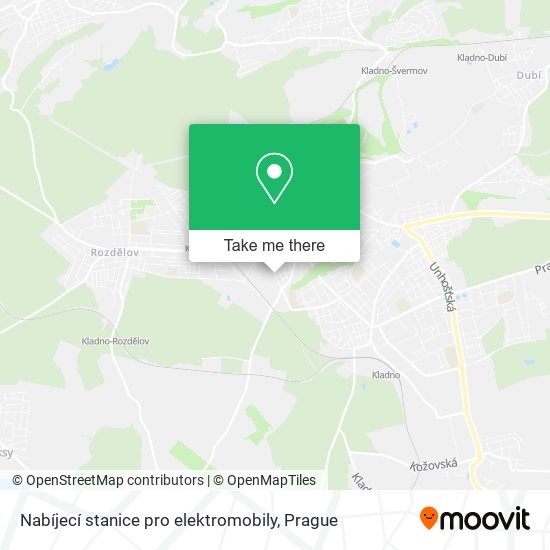 Nabíjecí stanice pro elektromobily map
