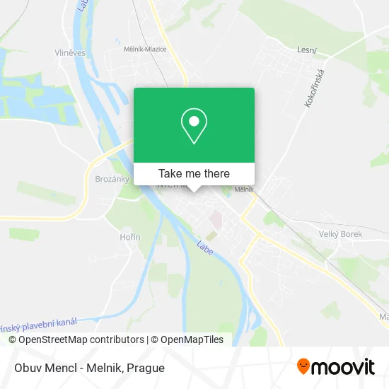 Карта Obuv Mencl - Melnik