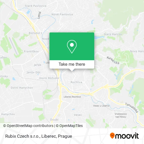Карта Rubix Czech s.r.o., Liberec