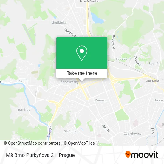 Карта Mš Brno Purkyňova 21