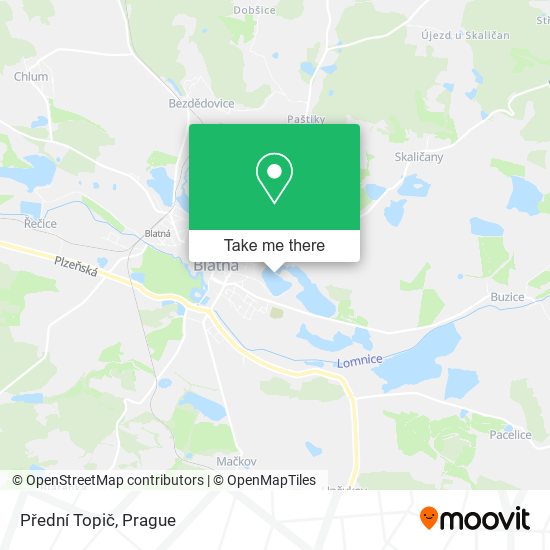 Přední Topič map