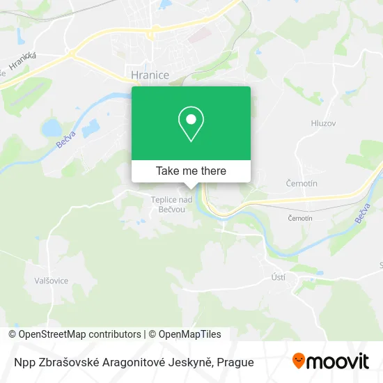 Карта Npp Zbrašovské Aragonitové Jeskyně