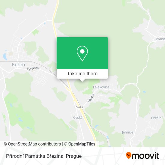 Přírodní Památka Březina map
