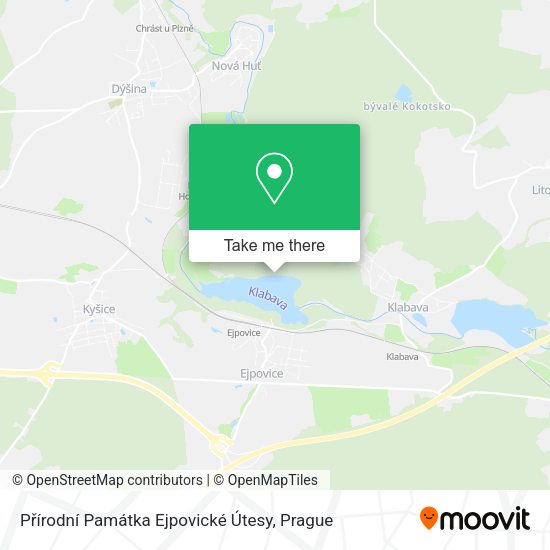 Přírodní Památka Ejpovické Útesy map