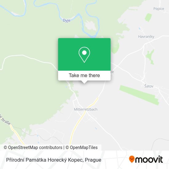 Přírodní Památka Horecký Kopec map