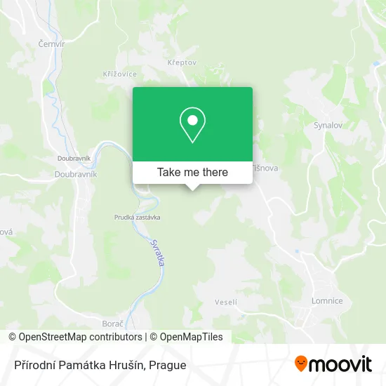 Карта Přírodní Památka Hrušín