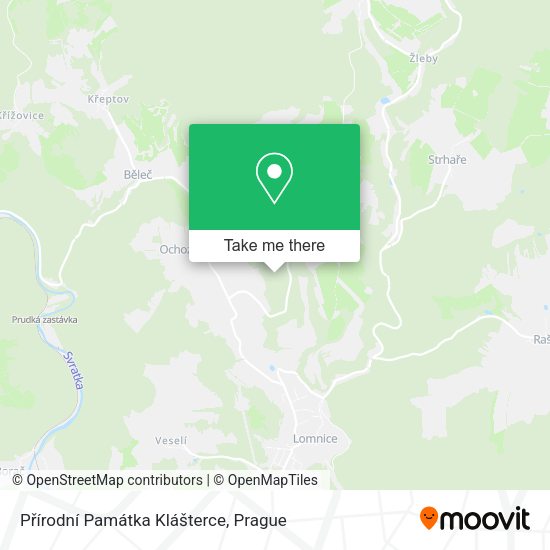Přírodní Památka Klášterce map