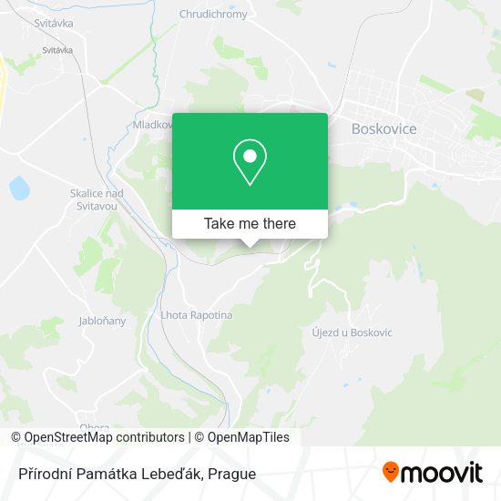 Přírodní Památka Lebeďák map