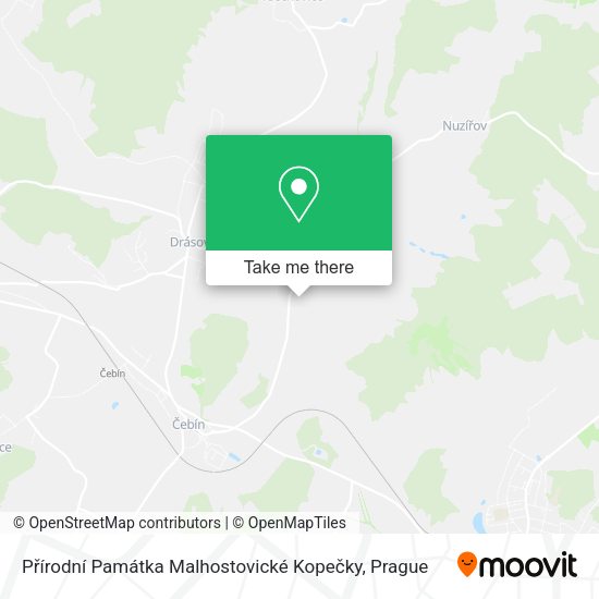Přírodní Památka Malhostovické Kopečky map