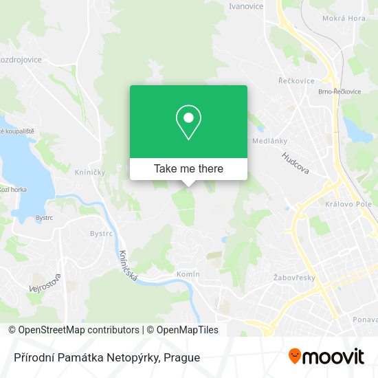 Přírodní Památka Netopýrky map