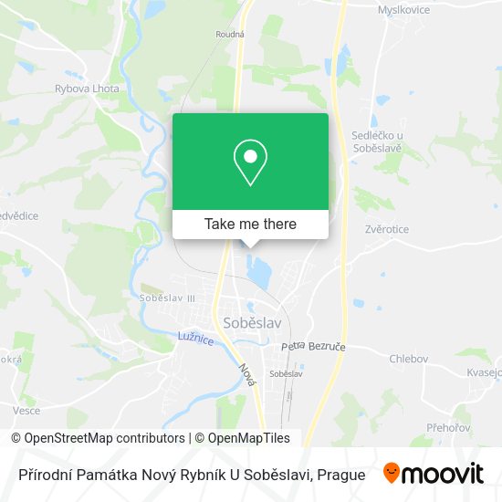 Přírodní Památka Nový Rybník U Soběslavi map