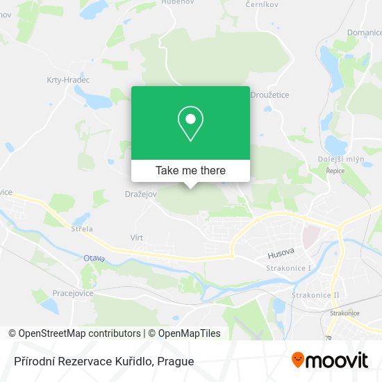 Přírodní Rezervace Kuřidlo map