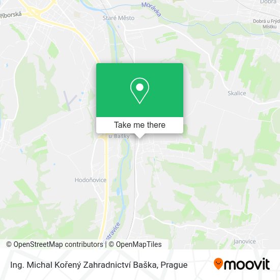 Ing. Michal Kořený Zahradnictví Baška map