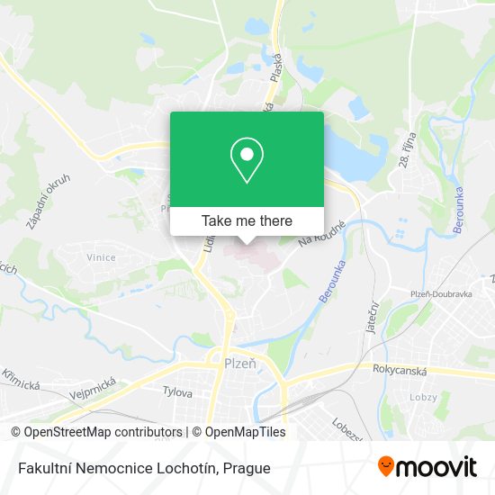 Fakultní Nemocnice Lochotín map