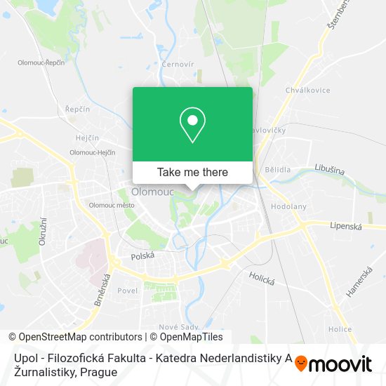 Upol - Filozofická Fakulta - Katedra Nederlandistiky A Žurnalistiky map