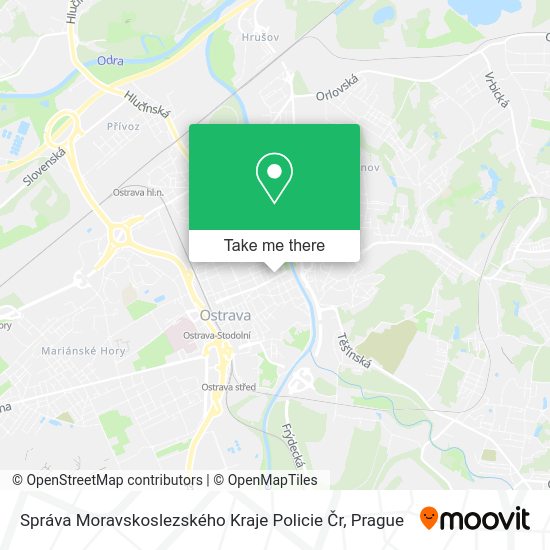 Správa Moravskoslezského Kraje Policie Čr map