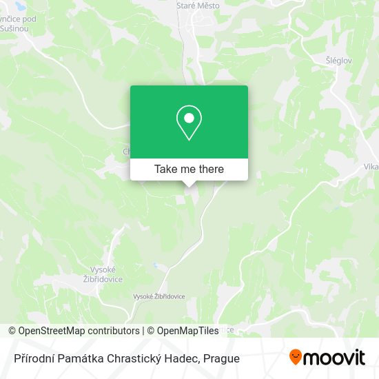 Přírodní Památka Chrastický Hadec map