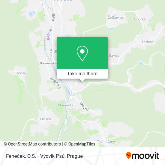 Feneček, O.S. - Výcvik Psů map