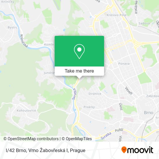 I/42 Brno, Vmo Žabovřeská I map