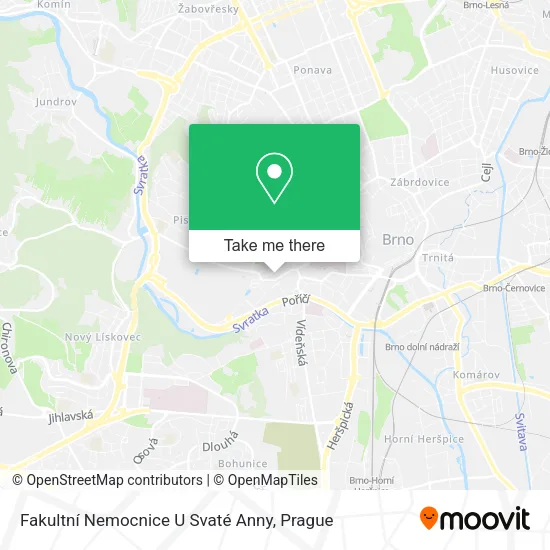 Fakultní Nemocnice U Svaté Anny map