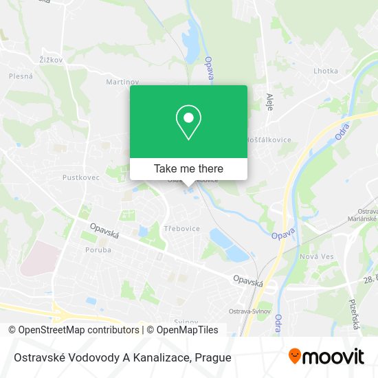 Ostravské Vodovody A Kanalizace map