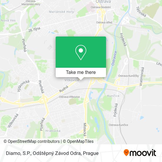 Diamo, S.P., Odštěpný Závod Odra map