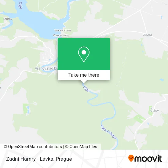 Карта Zadní Hamry - Lávka